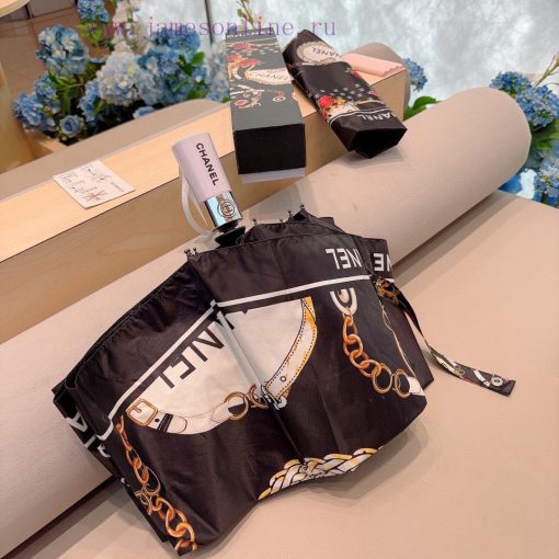 CHANEL's new three fold automatic folding umbrella uses Taiwan imported UV resistant umbrellvf7ozvkr - Image 7