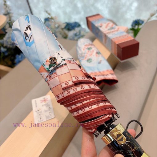 LOUIS VUITTON - Louis Vuitton Sail Triple Fold Automatic Folding Sunny Umbrella with New Coap1u5l9ch - Image 5