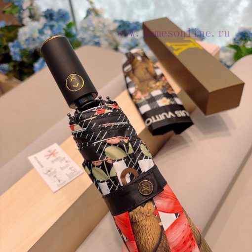 LOUIS VUITTON 2024 New Beer Bear Triple Fold Automatic Folding Sunny Umbrella with New Coatihtmxaxof - Image 4