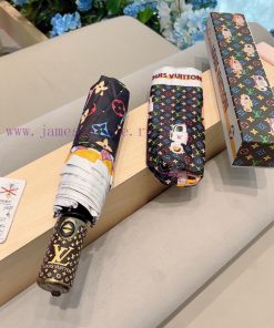LOUIS VUITTON 2024 New Printed Key Explosive Pattern Triple Fold Automatic Folding Sunny Umb25qmaa7e
