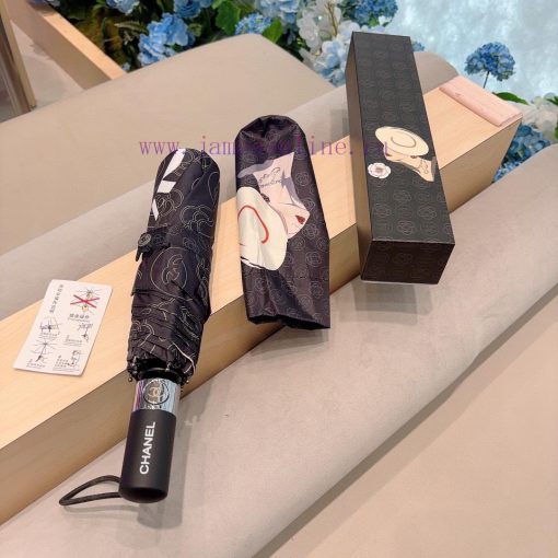 CHANEL Coco Triple Fold Automatic Folding Umbrella Made of Taiwan Imported UV Protective Umbh69jwres - Image 2