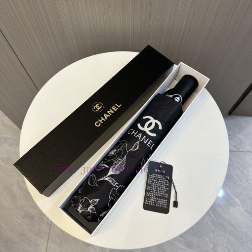 CHANEL Camellia 2024 Summer New Fully Automatic Folding UmbrellaBlack coating sunscreen effech3inz1n - Image 2