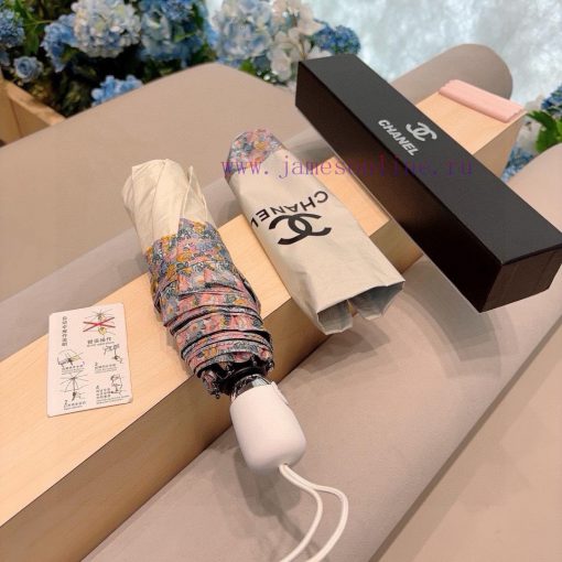 CHANEL's broken lace three fold automatic folding umbrella is made of Taiwan imported UV resbjo9idix - Image 3