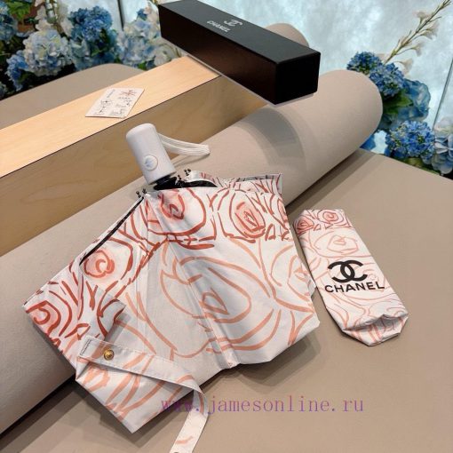 CHANEL's light rose triple fold automatic folding umbrella is made of Taiwan imported UV reszgwc0zfl - Image 5