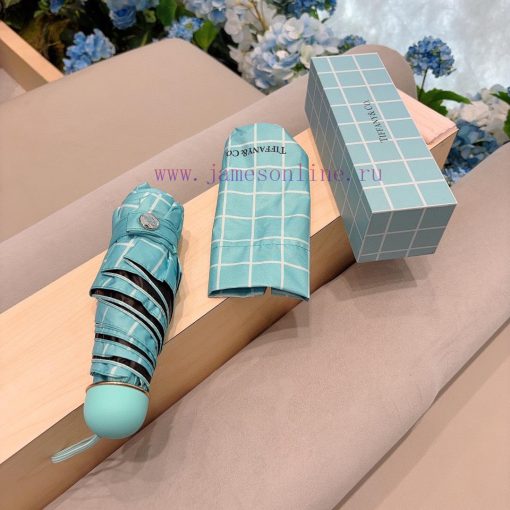 Tiffany Mini Small Sized Grid Five Fold Hand Folding Sunny Umbrella, New and Popular, Comes ofys03il