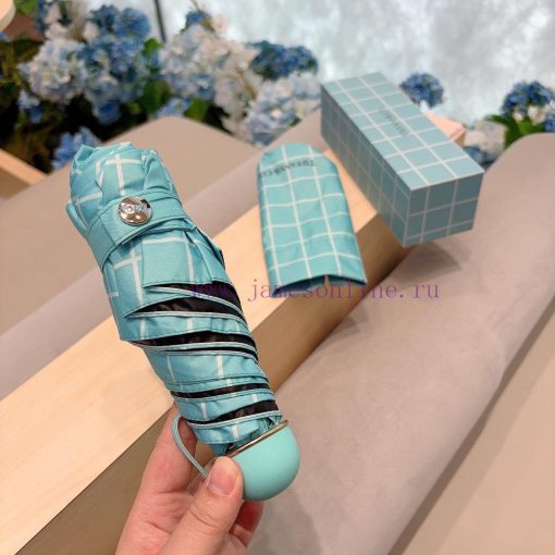 Tiffany Mini Small Sized Grid Five Fold Hand Folding Sunny Umbrella, New and Popular, Comes ofys03il - Image 3