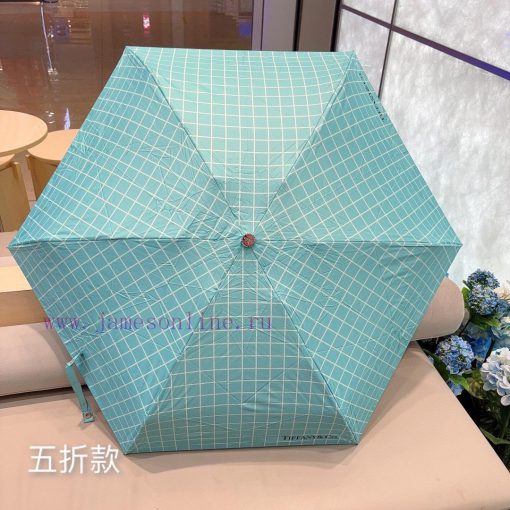 Tiffany Mini Small Sized Grid Five Fold Hand Folding Sunny Umbrella, New and Popular, Comes ofys03il - Image 7