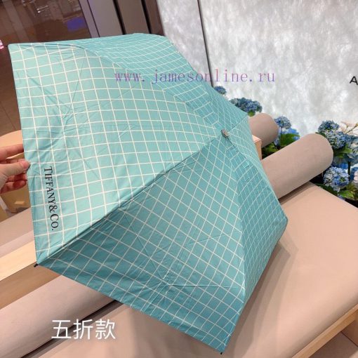 Tiffany Mini Small Sized Grid Five Fold Hand Folding Sunny Umbrella, New and Popular, Comes ofys03il - Image 9