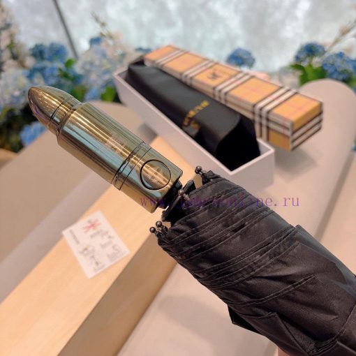 Burberry Bullet Handle New Solid Color Grid Edge Triple Fold Automatic Folding Umbrella Annu0g2enpm8 - Image 4