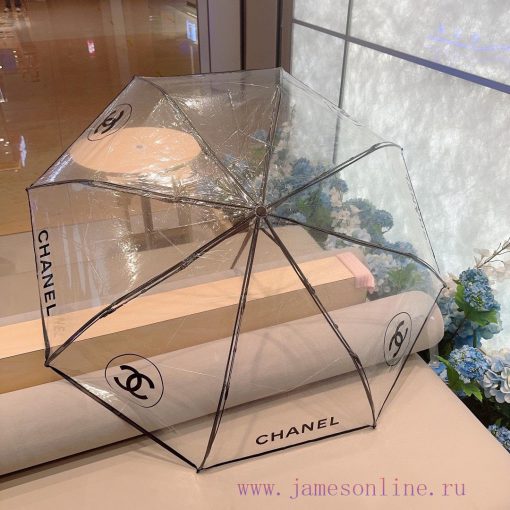 CHANEL Classic Transparent Triple Fold Hand Folding Umbrella with Exquisite Craftsmanship, S3rjuf12f - Image 10
