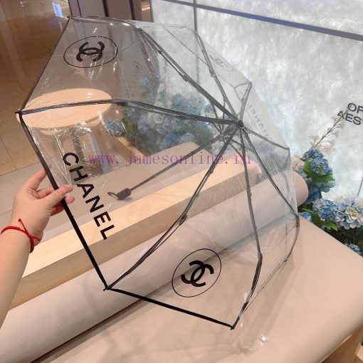 CHANEL Classic Transparent Triple Fold Hand Folding Umbrella with Exquisite Craftsmanship, S3rjuf12f - Image 11