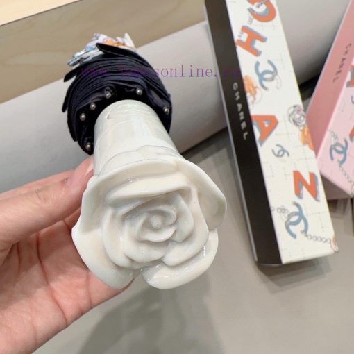 CHANEL's new rose handle, gold branch, three fold automatic folding umbrella, made of import8paobxuh - Image 6
