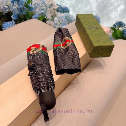 GUCCIGucci 50% manual folding umbrella uses Taiwan imported UV resistant umbrella fabric witdh4zpd5c - Image 2