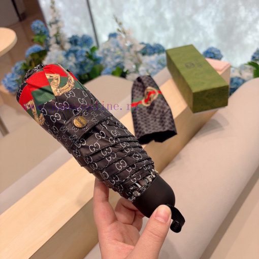 GUCCIGucci 50% manual folding umbrella uses Taiwan imported UV resistant umbrella fabric witdh4zpd5c - Image 3