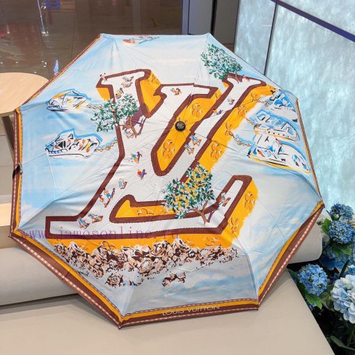 LOUIS VUITTON - Louis Vuitton Sail Triple Fold Automatic Folding Sunny Umbrella with New Coadza5cj9o - Image 8