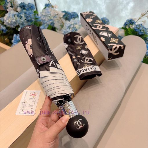 CHANEL Accessories Triple Fold Automatic Folding Umbrella Made from Taiwan Imported UV Proteij1ry9m2 - Image 3