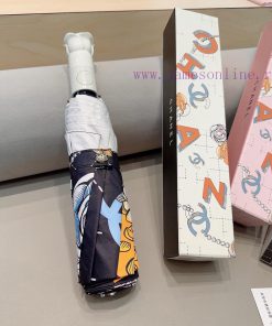 CHANEL rose head handle with three fold automatic folding umbrella blocks 99% of direct UV roke82a59