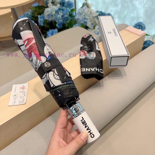 CHANEL 2024 new three fold automatic folding umbrella with exquisite workmanship, stylish aneapgw6nc - Image 3