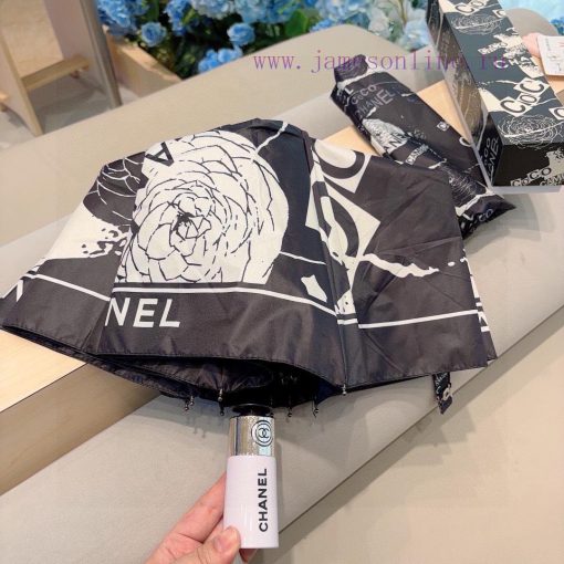 CHANEL three fold automatic folding umbrella with exquisite workmanship, stylish and stylish19o2l71c - Image 6