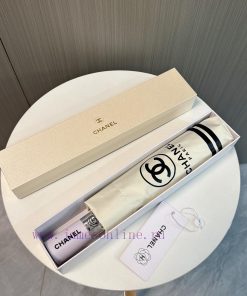 CHANEL Suya Stripe 2024 Summer New Fully Automatic Folding UmbrellaBlack coating sunscreen e7f9suoy3
