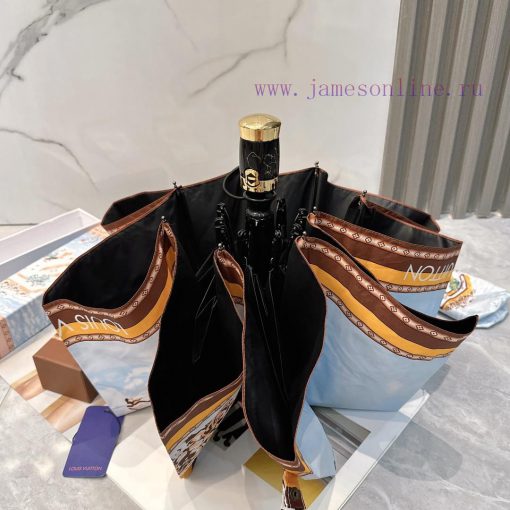 LouVuitton Yacht 2024 Summer New Fully Automatic Folding UmbrellaBlack coating sunscreen effrya9bhn8 - Image 8