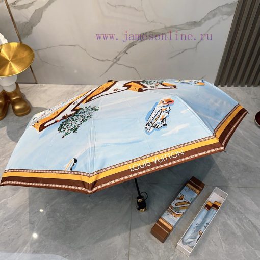 LouVuitton Yacht 2024 Summer New Fully Automatic Folding UmbrellaBlack coating sunscreen effrya9bhn8 - Image 9
