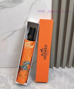 HERMES Hermes Flowers Bloom in 2024 Summer New Fully Automatic Folding UmbrellaBlack coatingxor2zc0h