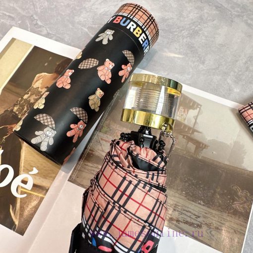 Burberry Crystal Handle 2024 New Five Fold Folding Umbrella Fashion OEM Quality Exquisite De4i2bcp7d - Image 4