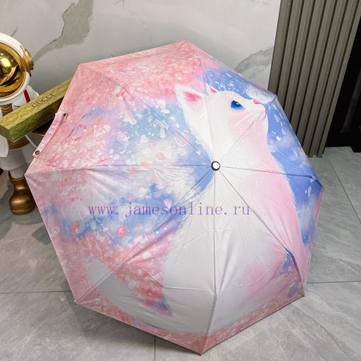 GUCCI Cat 2024 Summer New Folding Sunny UmbrellaBlack coating sunscreen effectively blocks 9136c9d01 - Image 10