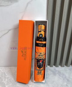 Hermes Emblem 2024 Summer New Fully Automatic Folding UmbrellaBlack coating sunscreen effect8zit261q