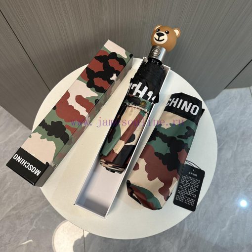 Moschino Camouflage Bear 2024 Summer New Fully Automatic Folding Sunny UmbrellaBlack coatingi1v5t17d - Image 3