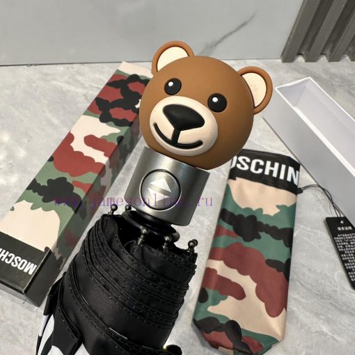 Moschino Camouflage Bear 2024 Summer New Fully Automatic Folding Sunny UmbrellaBlack coatingi1v5t17d - Image 4