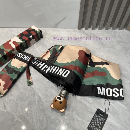 Moschino Camouflage Bear 2024 Summer New Fully Automatic Folding Sunny UmbrellaBlack coatingi1v5t17d - Image 6