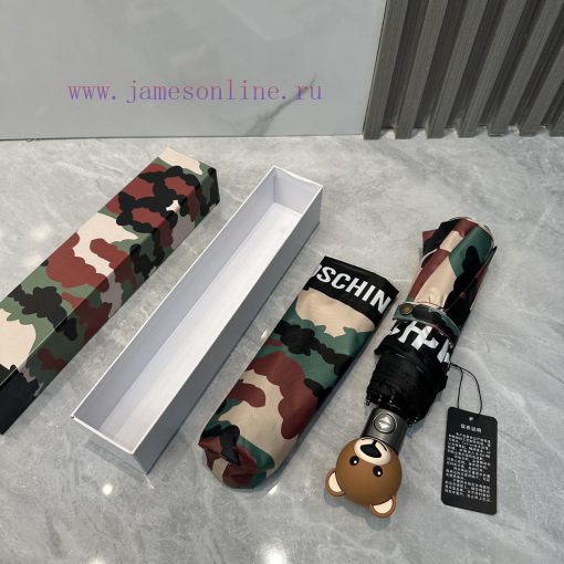 Moschino Camouflage Bear 2024 Summer New Fully Automatic Folding Sunny UmbrellaBlack coatingi1v5t17d - Image 7
