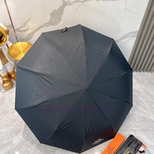 Hermes Dark Pattern 2024 Summer New Fully Automatic Folding Sunny UmbrellaBlack coating sunsl11udq1q - Image 10