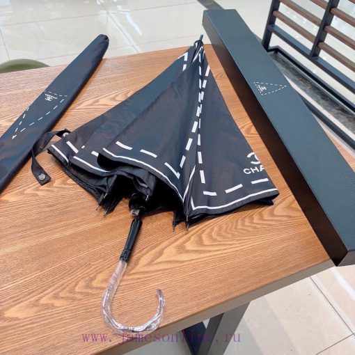 CHANEL's straight pole long umbrella with crystal handle and geometric shape is a hot and fab8507vr9 - Image 10