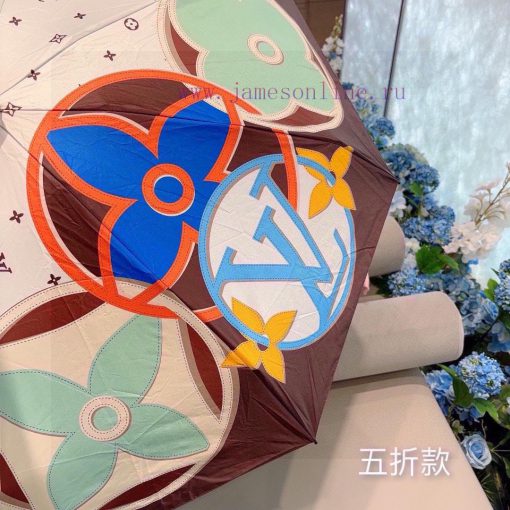 LOUIS VUITTON Five Fold Handheld Sunny Umbrella with New Coating Technology, Dark Umbrella S4opuov9b - Image 9
