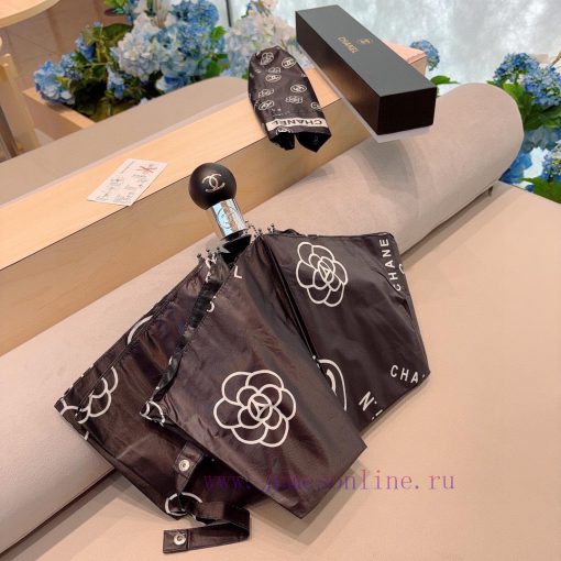 CHANEL tea flower three fold automatic folding umbrella selects Taiwan imported UV resistant2bwg7v35 - Image 5