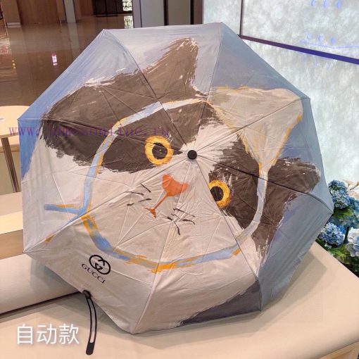 GUCCIGucci2024 New Cat Pattern Triple Fold Automatic Folding Umbrella Made of Taiwan Importeo389hb3y - Image 9