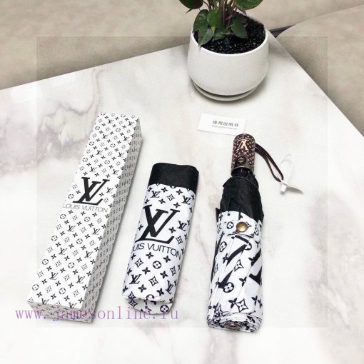 LOUIS VUITTON 2024 New Three Fold Automatic Folding Sunny Umbrella with New Coating Technoloeuf19iq7 - Image 2