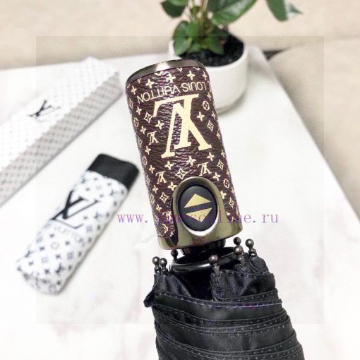 LOUIS VUITTON 2024 New Three Fold Automatic Folding Sunny Umbrella with New Coating Technoloeuf19iq7 - Image 4