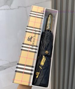 Burberry Bullet Handle 2024 Summer New Fully Automatic Folding UmbrellaBlack coating sunscresehyjg7n