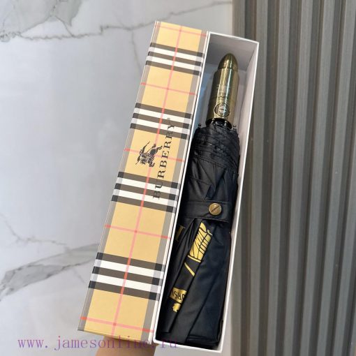 Burberry Bullet Handle 2024 Summer New Fully Automatic Folding UmbrellaBlack coating sunscresehyjg7n - Image 2