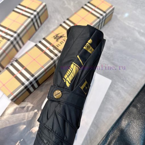 Burberry Bullet Handle 2024 Summer New Fully Automatic Folding UmbrellaBlack coating sunscresehyjg7n - Image 4
