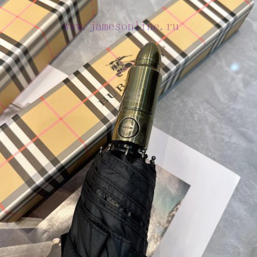 Burberry Bullet Handle 2024 Summer New Fully Automatic Folding UmbrellaBlack coating sunscresehyjg7n - Image 5