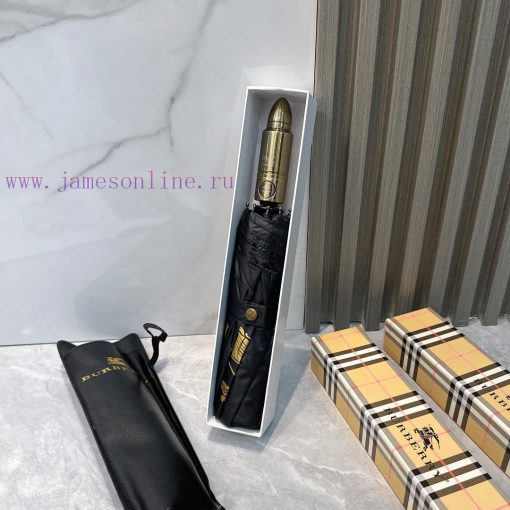 Burberry Bullet Handle 2024 Summer New Fully Automatic Folding UmbrellaBlack coating sunscresehyjg7n - Image 8