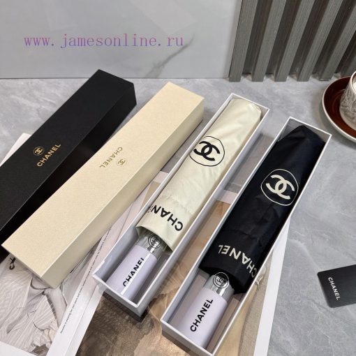 CHANEL Airplane 2024 Summer New Fully Automatic Folding UmbrellaBlack coating sunscreen effeitfp5zfw - Image 10