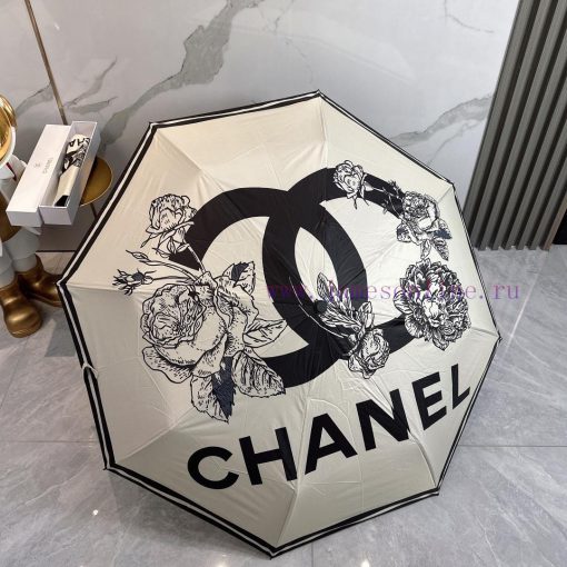 CHANEL Exquisite Rose Handle 2024 Summer New Fully Automatic Folding Sunny UmbrellaBlack coa49iwzqoh - Image 9