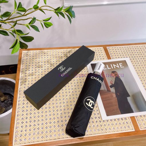 Chanel color blocked airplane summer new fully automatic folding umbrella with new coating tx42rnb2k - Image 3