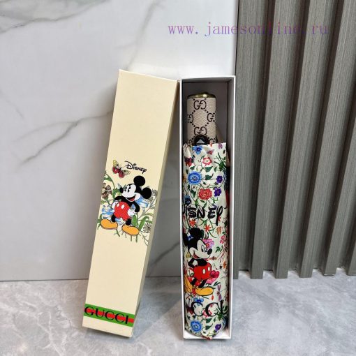 GUCCI Mickey 2024 Summer New Fully Automatic Folding Sunny UmbrellaBlack coating sunscreen e1mhz5um8 - Image 2